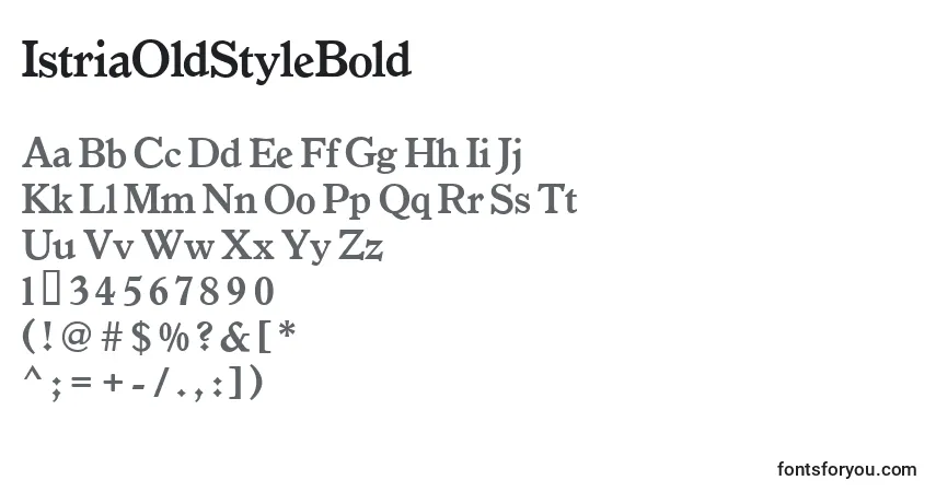 Шрифт IstriaOldStyleBold – алфавит, цифры, специальные символы