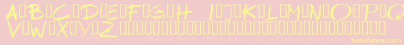 fuente KrMarkerThin – Fuentes Amarillas Sobre Fondo Rosa