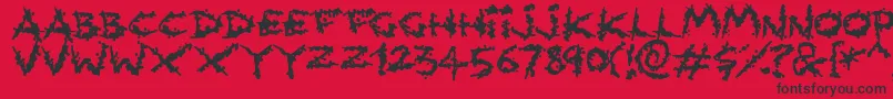 フォントSplatlings – 赤い背景に黒い文字