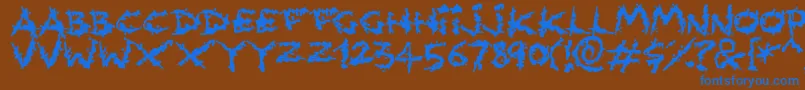 Splatlings Font – Blue Fonts on Brown Background