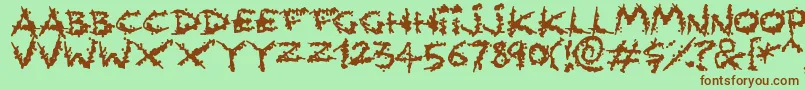 Splatlings Font – Brown Fonts on Green Background