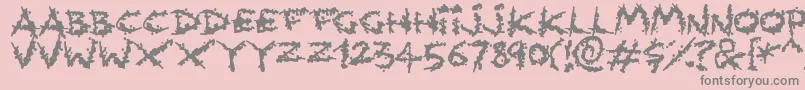 Splatlings Font – Gray Fonts on Pink Background