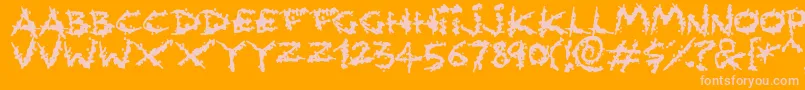 Splatlings Font – Pink Fonts on Orange Background