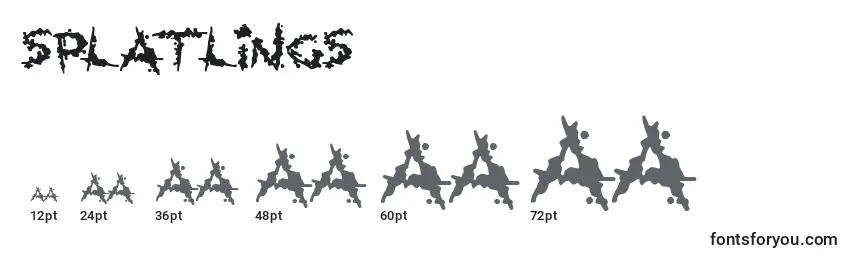 Размеры шрифта Splatlings