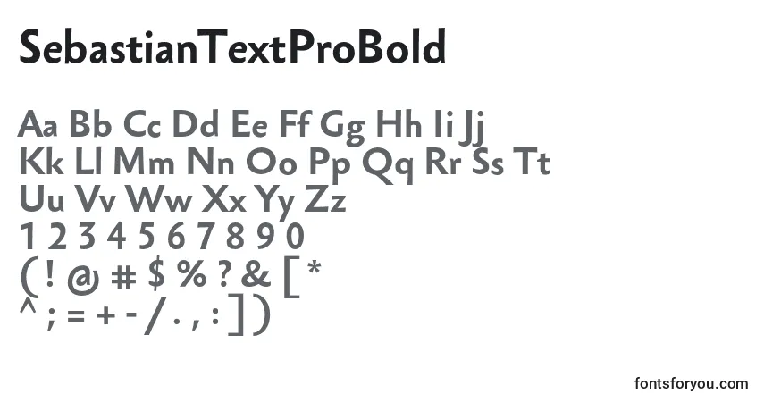 Schriftart SebastianTextProBold – Alphabet, Zahlen, spezielle Symbole