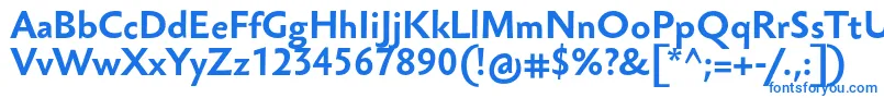 フォントSebastianTextProBold – 白い背景に青い文字