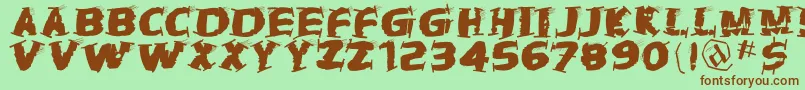 Thetrampstrash Font – Brown Fonts on Green Background