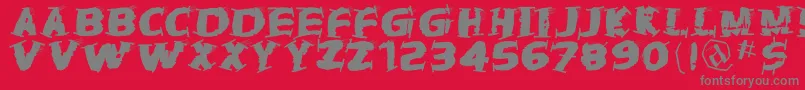 Thetrampstrash Font – Gray Fonts on Red Background