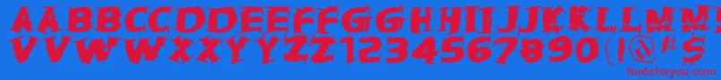 Thetrampstrash Font – Red Fonts on Blue Background