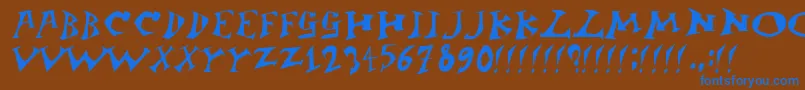 Jangb ffy Font – Blue Fonts on Brown Background