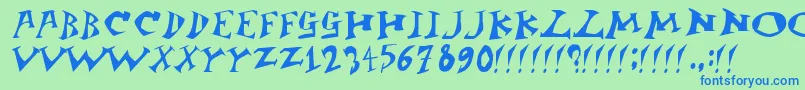 Jangb ffy Font – Blue Fonts on Green Background