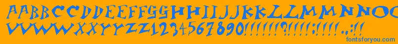 Jangb ffy Font – Blue Fonts on Orange Background
