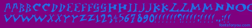 Jangb ffy Font – Blue Fonts on Purple Background