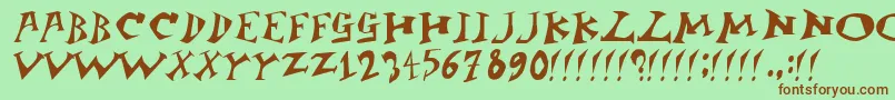 Jangb ffy Font – Brown Fonts on Green Background