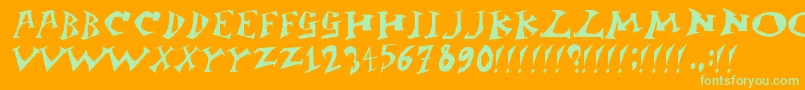 Jangb ffy Font – Green Fonts on Orange Background
