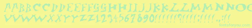 Jangb ffy Font – Green Fonts on Yellow Background