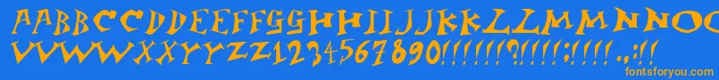 Jangb ffy Font – Orange Fonts on Blue Background