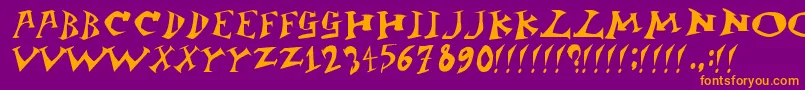 Jangb ffy Font – Orange Fonts on Purple Background