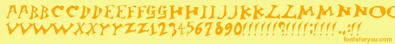 Jangb ffy Font – Orange Fonts on Yellow Background