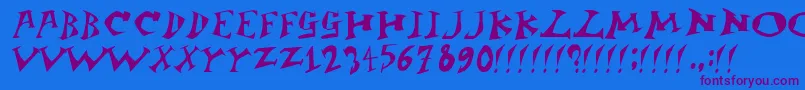 Jangb ffy Font – Purple Fonts on Blue Background