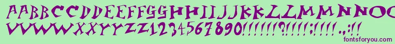 Jangb ffy Font – Purple Fonts on Green Background