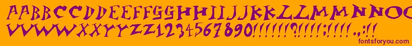 Jangb ffy Font – Purple Fonts on Orange Background