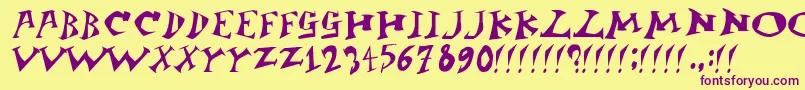 Jangb ffy Font – Purple Fonts on Yellow Background