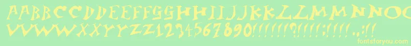Jangb ffy Font – Yellow Fonts on Green Background