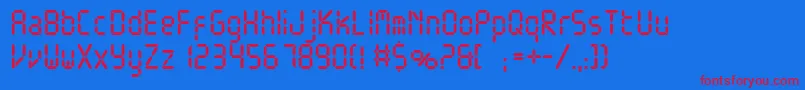 Electronicac Font – Red Fonts on Blue Background