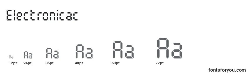 Electronicac Font Sizes