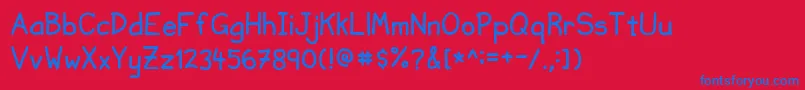 NvscriptUc Font – Blue Fonts on Red Background