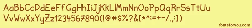 NvscriptUc Font – Brown Fonts on Yellow Background