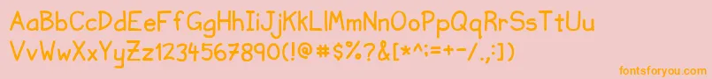 NvscriptUc Font – Orange Fonts on Pink Background