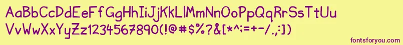 Шрифт NvscriptUc – фиолетовые шрифты на жёлтом фоне