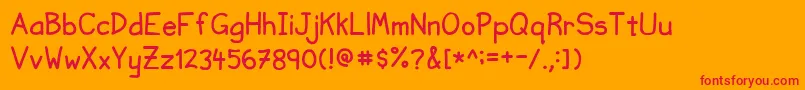 NvscriptUc Font – Red Fonts on Orange Background
