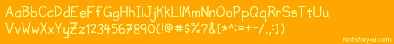 NvscriptUc Font – Yellow Fonts on Orange Background