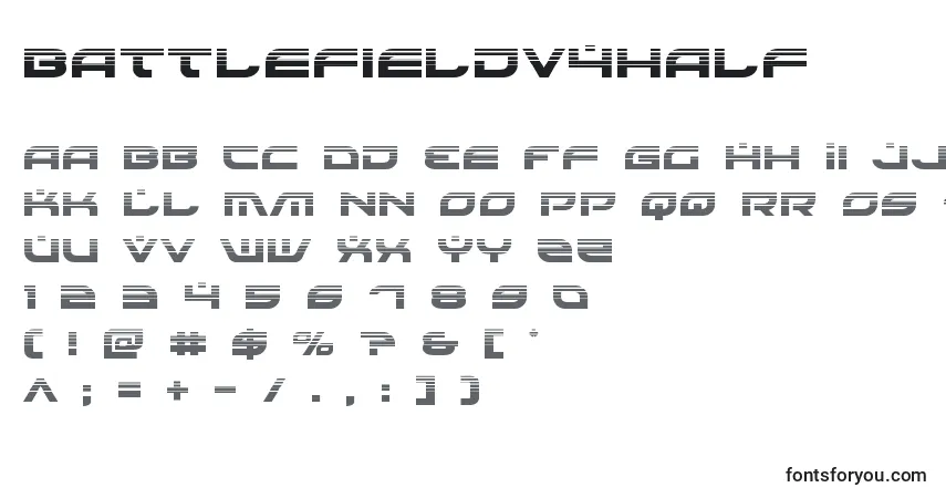 Schriftart Battlefieldv4half – Alphabet, Zahlen, spezielle Symbole