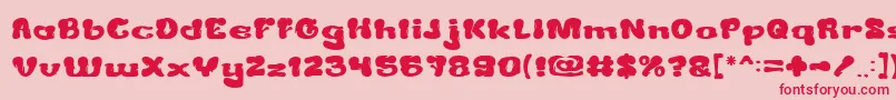 フォントCreamyButter – ピンクの背景に赤い文字
