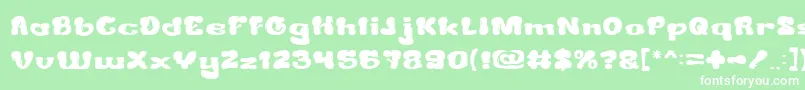 フォントCreamyButter – 緑の背景に白い文字