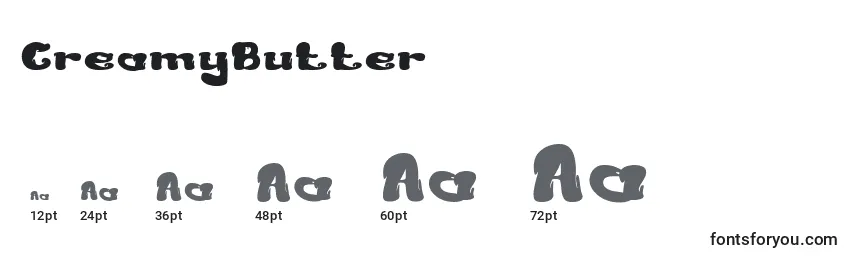 CreamyButter Font Sizes