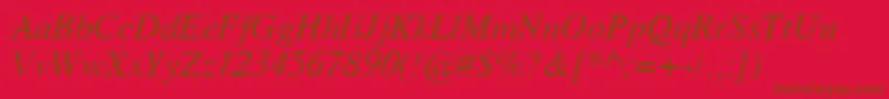 A431Italic Font – Brown Fonts on Red Background