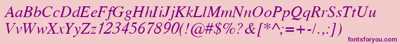 A431Italic Font – Purple Fonts on Pink Background