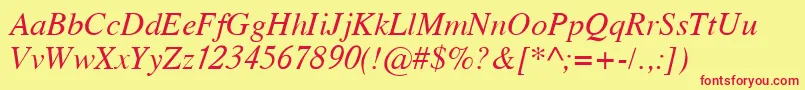 A431Italic Font – Red Fonts on Yellow Background