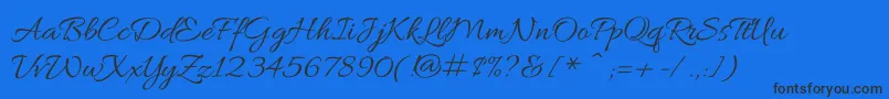 AlluraRegular Font – Black Fonts on Blue Background