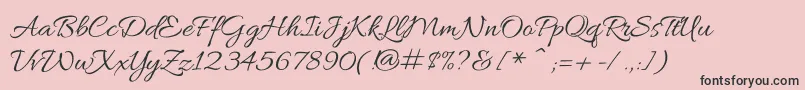 AlluraRegular-Schriftart – Schwarze Schriften auf rosa Hintergrund