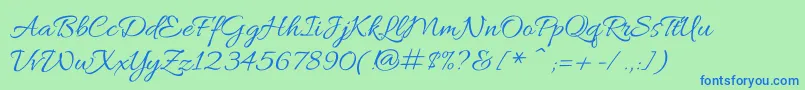 AlluraRegular Font – Blue Fonts on Green Background