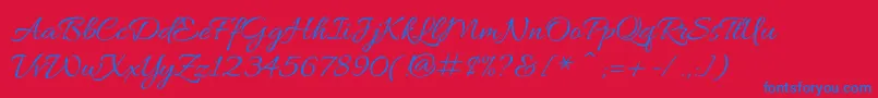 AlluraRegular Font – Blue Fonts on Red Background