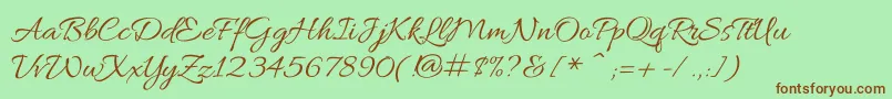 AlluraRegular Font – Brown Fonts on Green Background