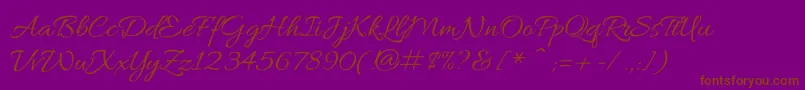 AlluraRegular-Schriftart – Braune Schriften auf violettem Hintergrund