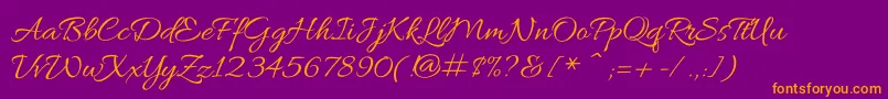 AlluraRegular Font – Orange Fonts on Purple Background